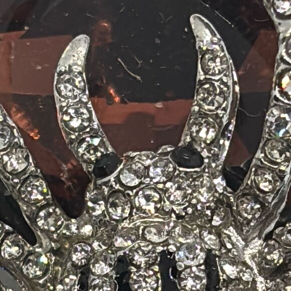 Vtg OPC CN rhinestone 3D spider/black widow/tarantula pin brooch HUGE! - Picture 8 of 9